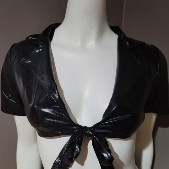 Daring Nights Vegan Leather Lingerie Set - Picture 6 of 8